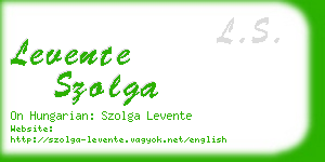 levente szolga business card